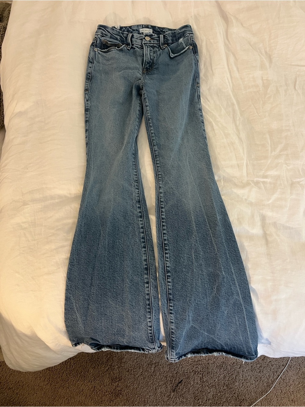 Good American Light Blue Flare Jeans